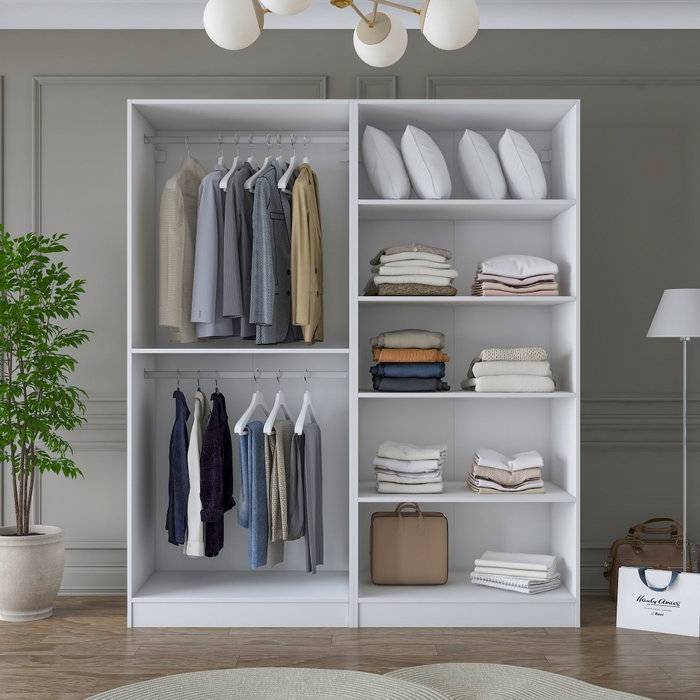 Hanah Home Armario Blanco con Estanterías Hanah Home Armario Blanco con Estanterías